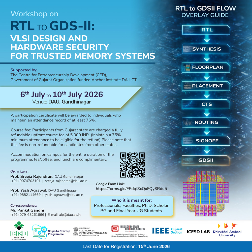 Workshop on RTL to GDS-II: VLSI Design and Hardware Security for Trusted Memory Systems