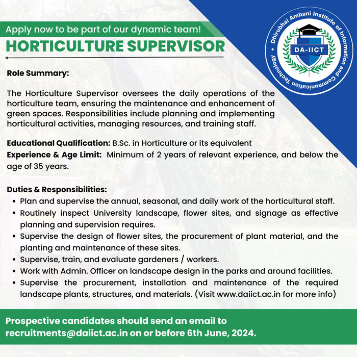 Horticulture Supervisor