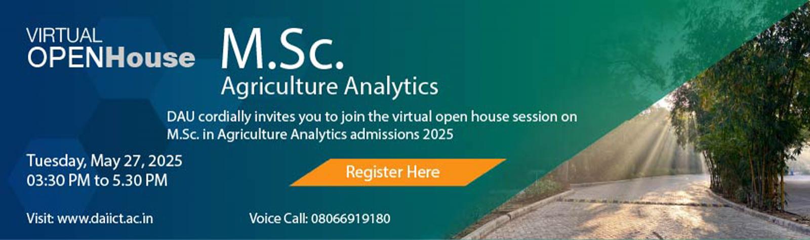 M.Sc. in Agriculture Analytics Open House-2 2025