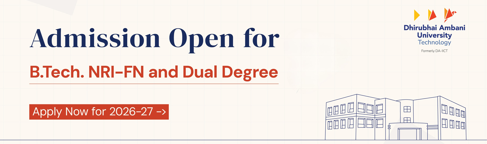 B.Tech. NRI and dual degree July 2026