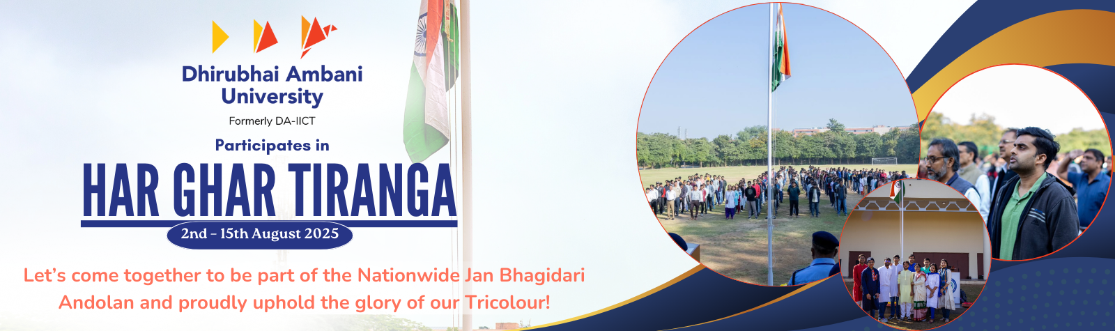 Dhirubhai Ambani University proudly participates in Har Ghar Tiranga 2025